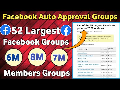 52 Largest Facebook Groups || Find Auto Approval Groups